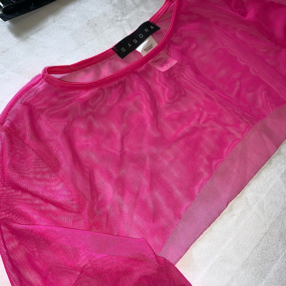 Dolls Kill Hot pink sheer shrug